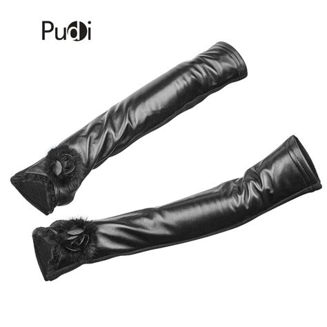 Pudi Gl802 Women Sheep Leather Black Glove 2018 New Fashion Brand Gloves With Real Mink Fur