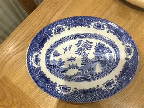 Lovely Willow Pattern Large Oval Serving Plate Ideal For Easter Willow Pattern Serving