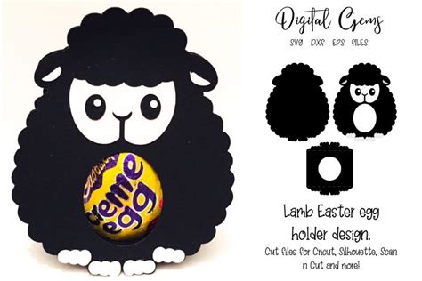 Lamb Easter egg holder design SVG / DXF / EPS files | Easter egg holder