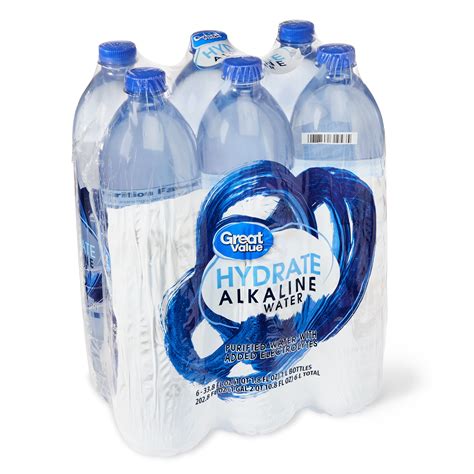 Great Value Hydrate Alkaline Water 338 Fl Oz Bottle 6 Packs