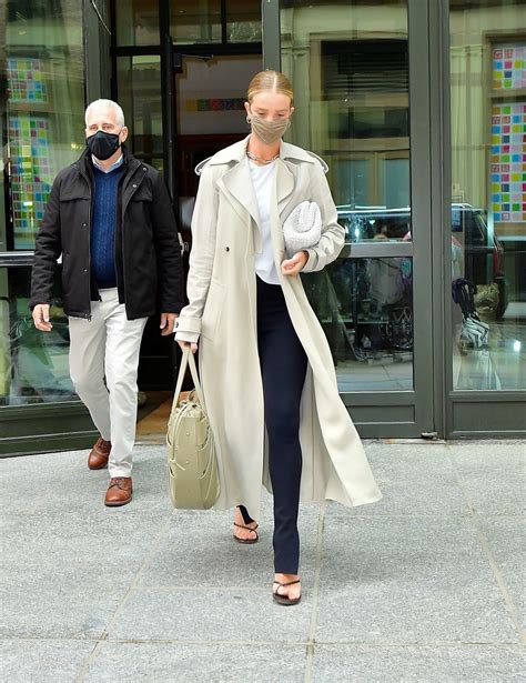 Rosie Huntington Whiteley Wears Fashionable Trench Coat In New York 04