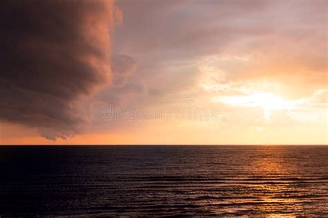 Dramatic Sunset Scene In The Sea Sea And Sky Sunset Landscape Stock