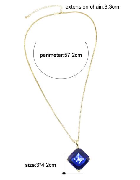 Long Blue Gemstone Stone Necklace Sheinsheinside