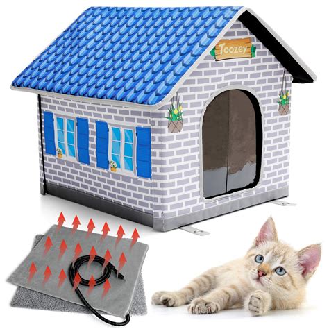 Toozey Heated Cat House For Winter Indooroutdoor Cat House