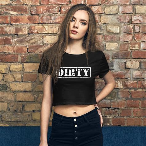 Dirty Crop Top Slutty Clothing Bdsm Shirt Festival Etsy