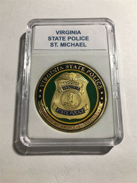 Virginia State Police Trooper Shield Police St Michael Challenge Coin