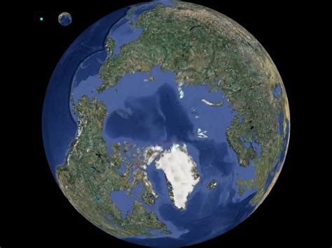 Planet Earth Globe Animation View From 90° North Arctic Rotation 360