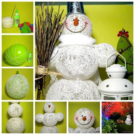 Creative Ideas Diy Adorable Snowman Using Yarn And Balloons