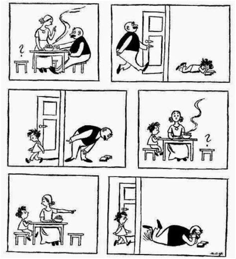 An einem den holzstapel stabilisierenden pfosten bindet er seinen hund an. BiblioComics