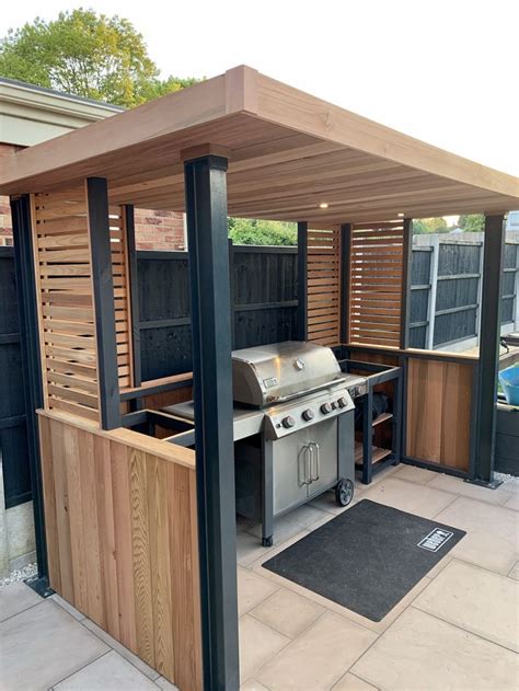 These free, diy outdoor kitchen plans will help you plan and build a new outdoor space where you can gather with friends and family to enjoy a meal. BBQ Shelter from Solace Garden Rooms on Facebook in 2020 ...