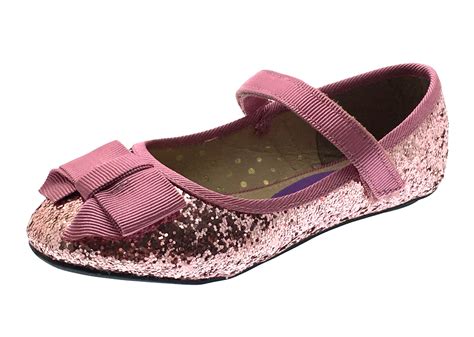 Girls Glitter Party Shoes Ballerinas Mary Janes Flat Ballet Pumps Kids