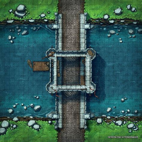 Stone Bridge 30x30 Battle Map Battlemaps Dnd World Map Fantasy