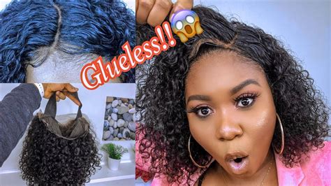 completely glueless unit lace wig with no glue elastic band method youtube