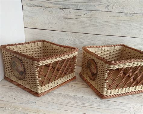 Wicker Basket Potato Onion Bin Vegetable Storage Bin Onion Etsy