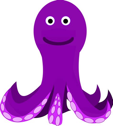 Graphic Image Of A Happy Purple Octopus Free Image Download
