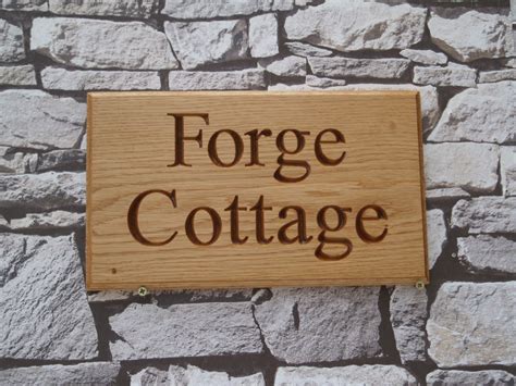 Personalised Oak House Signcarvedcustom Engraved Outdoor Wooden Name