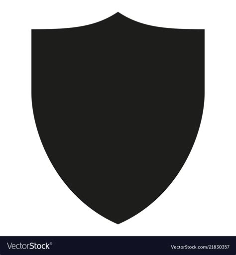 Black And White Simple Shield Silhouette Vector Image