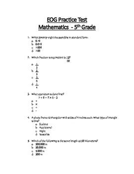 We did not find results for: Math EOG Practice Test A- 5th Grade by Teachertime28 | TpT