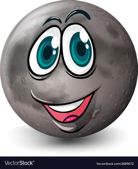 A Grey Planet With A Face Royalty Free Vector Image