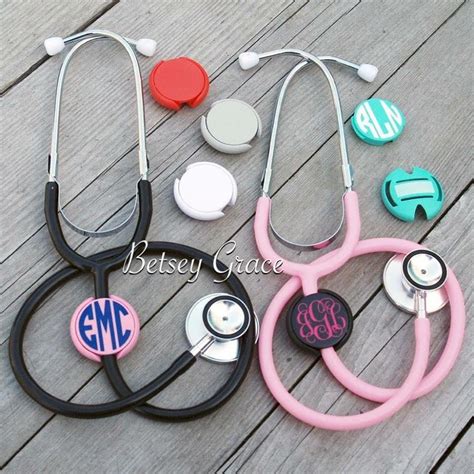 Nurses And Doctors Monogram Stethoscope Name Tag Id Clip Etsy Nurse