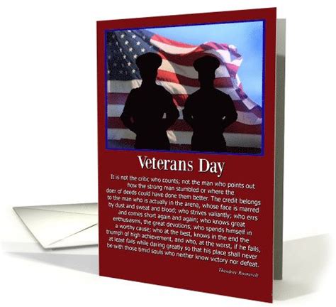 Veterans Day Famous Quote Teddy Roosevelt Card Veterans Day Teddy