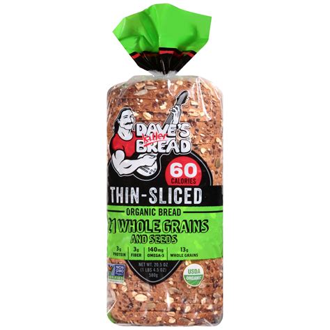 Daves Killer Bread Thin Sliced 21 Whole Grains And Seeds Organic Bread 205 Oz Loaf Garden