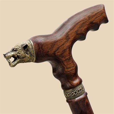Hand Crafted Wolf Walking Cane Elegant Mens Canes And Walking Sticks
