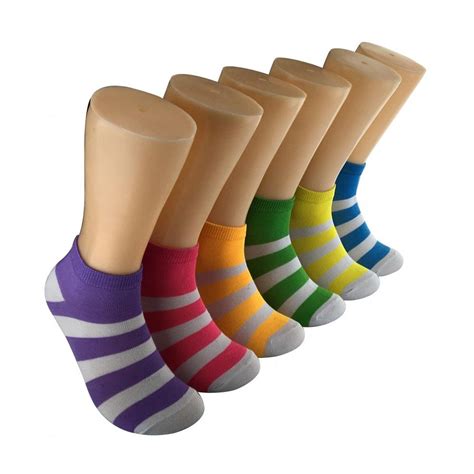 480 Pack Of Women S Bright Stripe Low Cut Ankle Socks Distributor