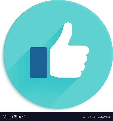 Thumbs Up Icon Flat Style Royalty Free Vector Image