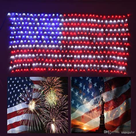 110v 420 Bulbs American Led Flag Net Lights For Festival And Holiday