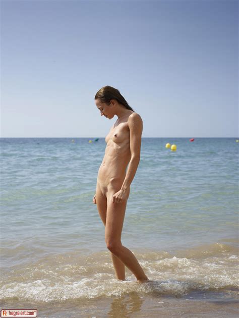 Slender Nude Erotic Model Marcelina Posing On The Beach By Hegre Art Erotic Beauties