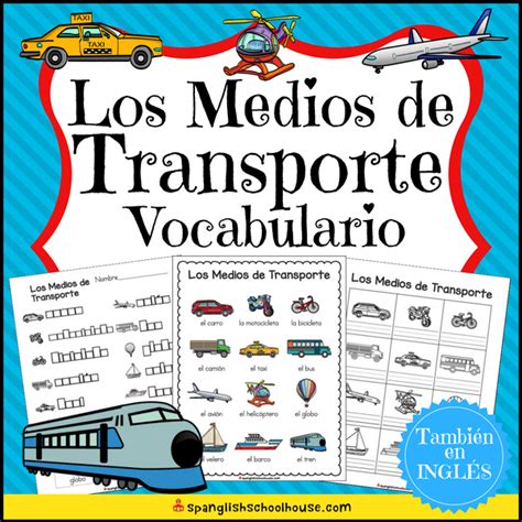 Los Medios De Transporte Vocabulario Spanish Transportation Vocabulary