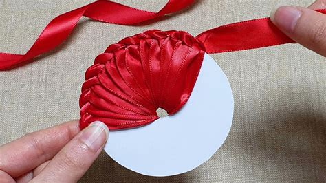 Super Easy Ribbon Flower Making With Paper Amazing Trick Hand
