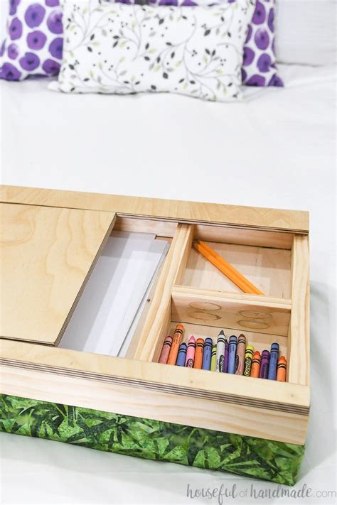 This diy lap desk is the perfect solution for working in bed, on a couch or in a chair. Easy Lap Desk with Storage: DIY Gift Idea | Lap desk diy, Lap desk with storage, Lap desk for kids