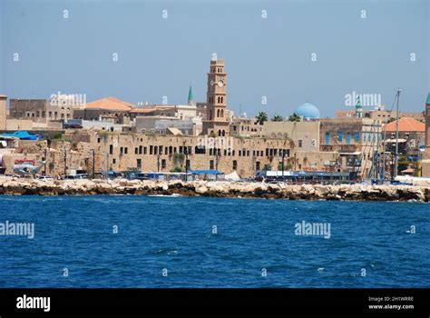 Old City Akko On The Seashore Panoramic Landscape View Of Acre Akko