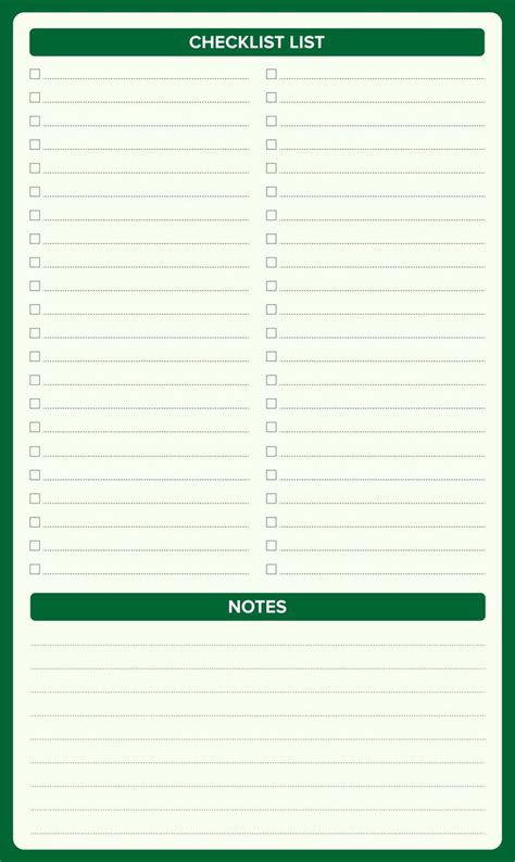A Green And White Checklist List With The Wordslistswritten On It