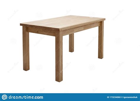 Wooden Modern Table Isolated On White Background Kitchen Dining Table