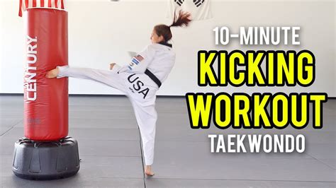 10 Min Taekwondo Kicking Workout Follow Along Martial Arts Youtube