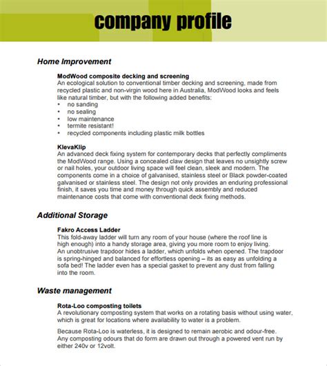 8 Company Profile Sample Free Examples And Format Sample Templates