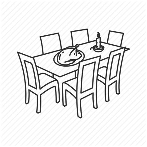 Dining Room Drawing Sketch Coloring Page