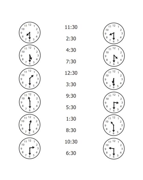 Puedes utilizar esto como ayuda. ¿Qué hora es? Une los relojes con su hora. - Ficha interactiva