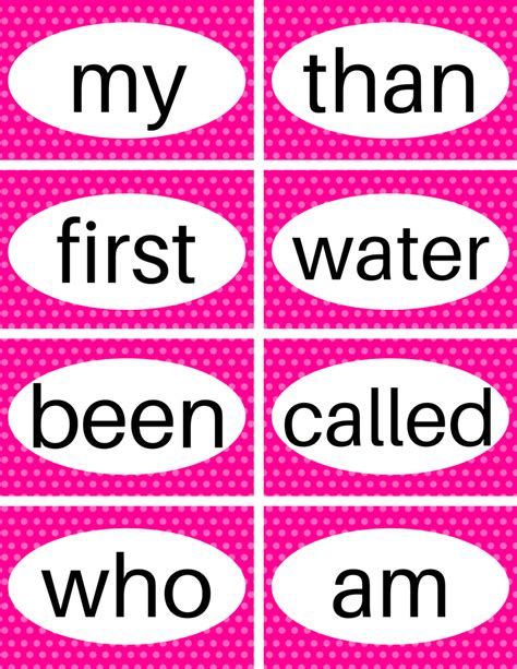 Free Printable Sight Word Flashcards With Pictures