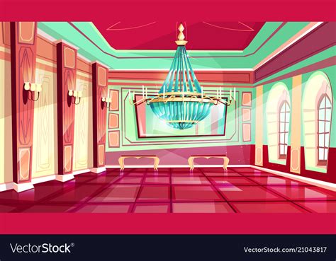 Cartoon Castle Palace Ballroom Background Vector Image