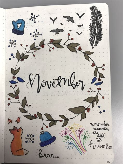 November Cover Page Bullet Journal Cornici Idee