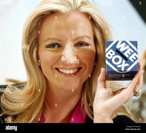 Michelle Mone Holds A Wee Box In Support Of The Scottish Catholic International Aid Funds