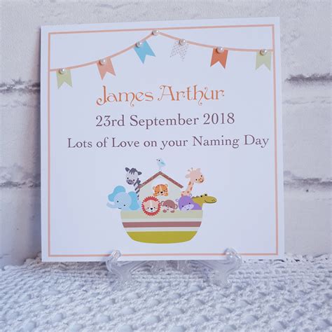 Personalised Naming Day Card For A Boy Handmade Grandson Etsy Uk