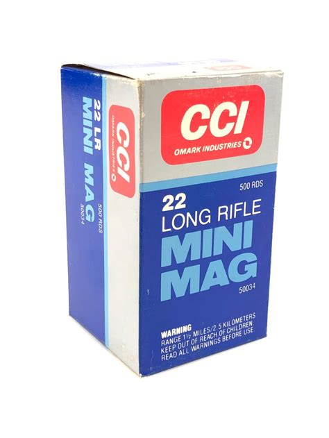 Lot 500 Rounds Cci 22 Long Rifle Mini Mag