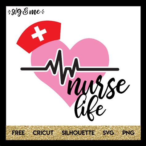 Free Svg Nurse Life Heart With Hat Svg And Me