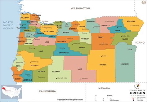 Map Of Oregon Labeled World Map Blank And Printable