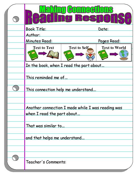 Reading Response Forms And Graphic Organizers